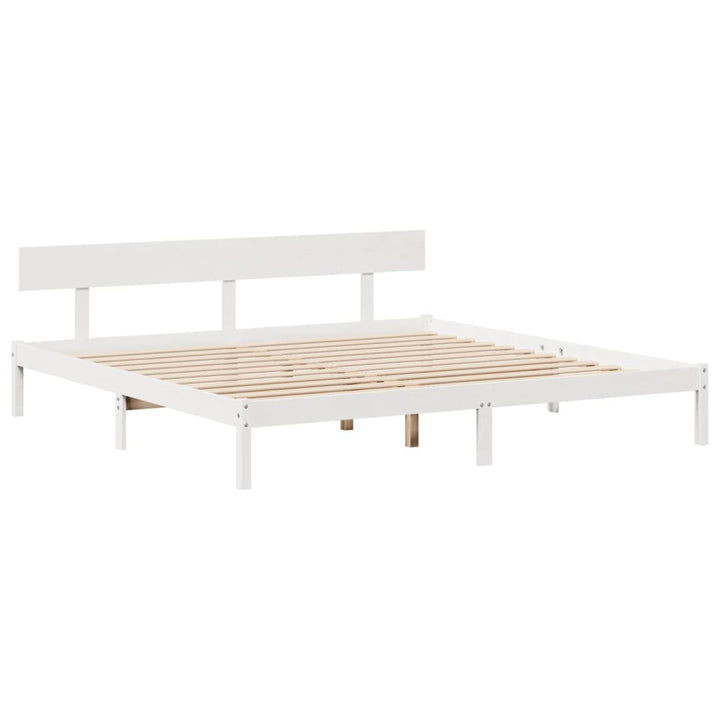 Säng Med Bokhylla Utan Madrass 180X200Cm Massiv Furu