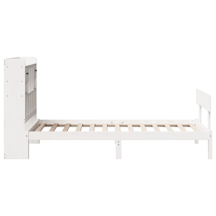 Säng Med Bokhylla Utan Madrass 90X190Cm Massiv Furu