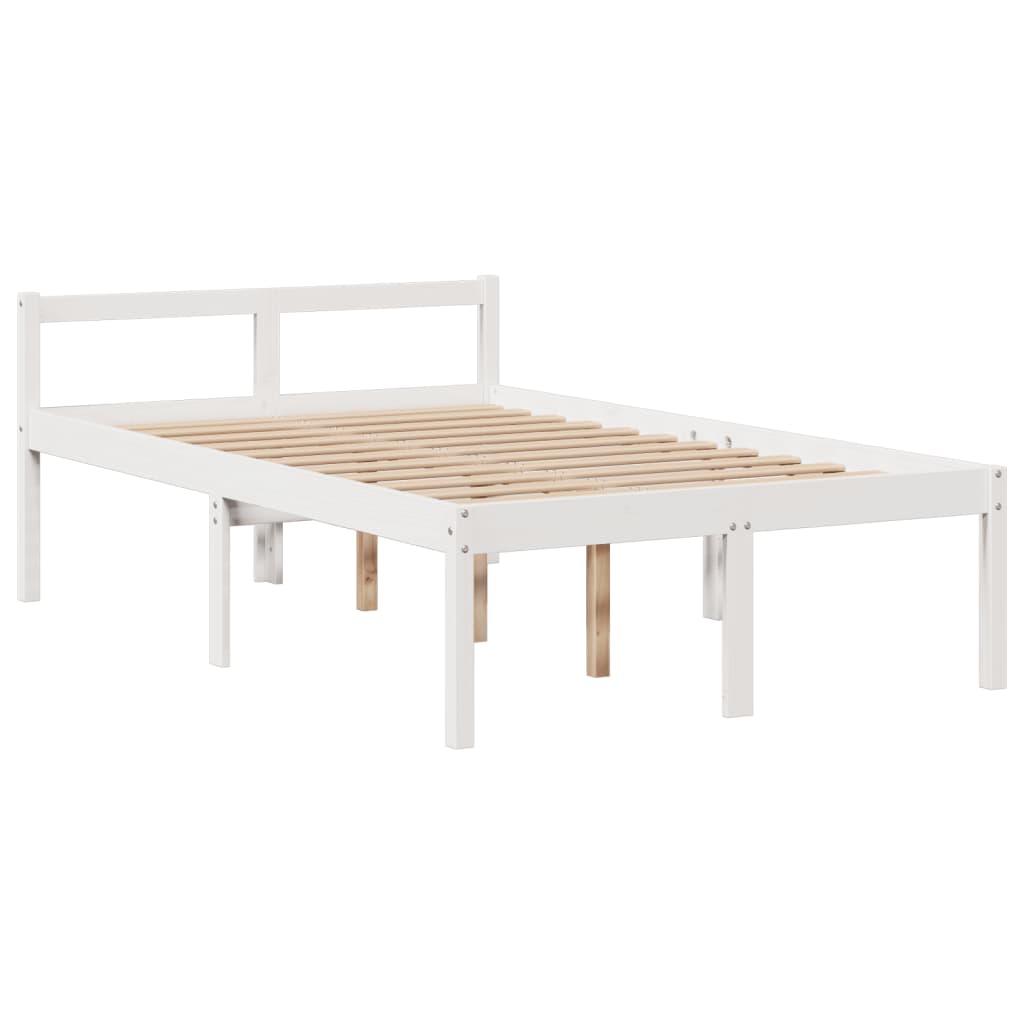 Säng Med Bokhylla Utan Madrass 135X190Cm Massiv Furu