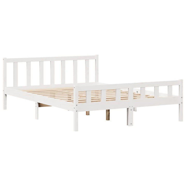 Säng Med Bokhylla Utan Madrass 160X200Cm Massiv Furu