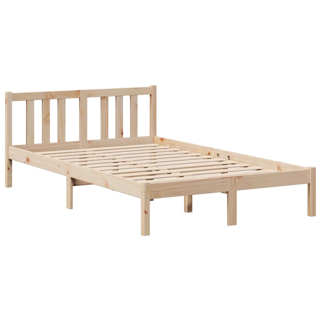 Säng Med Bokhylla Utan Madrass 135X190Cm Massiv Furu