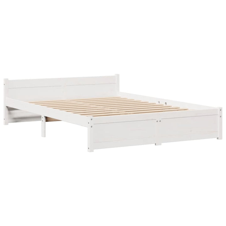 Säng Med Bokhylla Utan Madrass 150X200Cm Massiv Furu