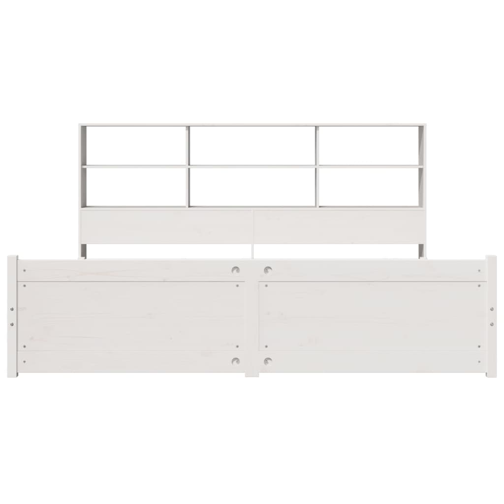 Säng Med Bokhylla Utan Madrass 180X200Cm Massiv Furu
