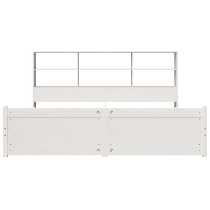 Säng Med Bokhylla Utan Madrass 180X200Cm Massiv Furu