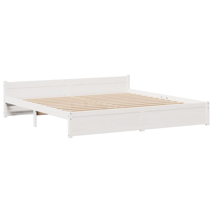 Säng Med Bokhylla Utan Madrass 180X200Cm Massiv Furu