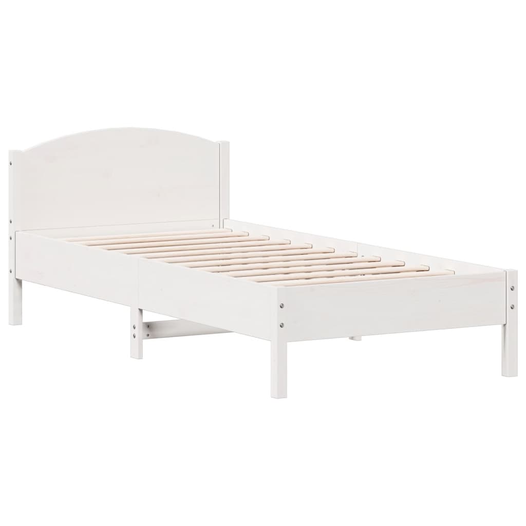 Säng Med Bokhylla Utan Madrass 75X190Cm Massiv Furu