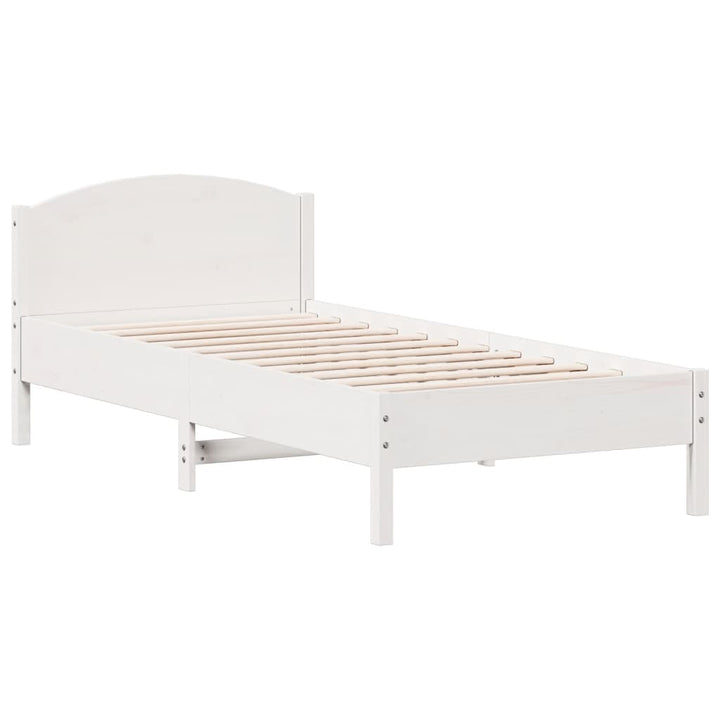 Säng Med Bokhylla Utan Madrass 75X190Cm Massiv Furu