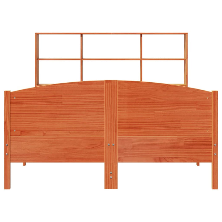 Säng Med Bokhylla Utan Madrass 135X190Cm Massiv Furu