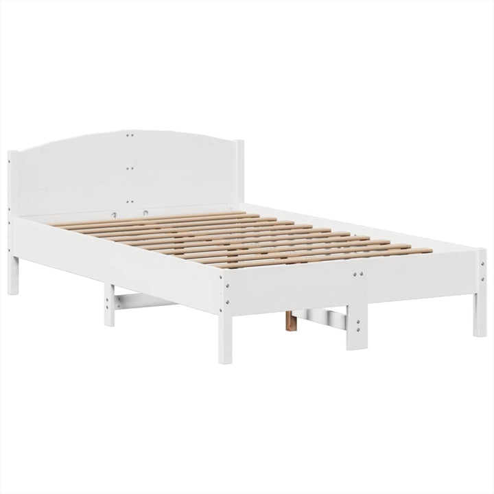 Säng Med Bokhylla Utan Madrass 135X190Cm Massiv Furu