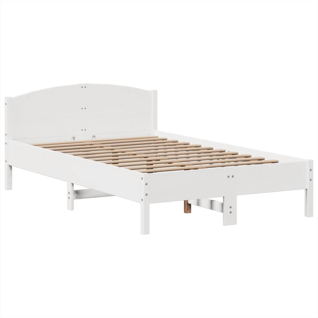 Säng Med Bokhylla Utan Madrass 135X190Cm Massiv Furu