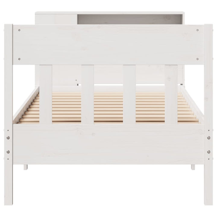 Säng Med Bokhylla Utan Madrass 75X190Cm Massiv Furu