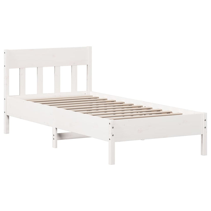Säng Med Bokhylla Utan Madrass 75X190Cm Massiv Furu