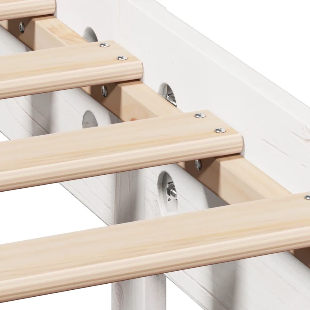 Säng Med Bokhylla Utan Madrass 75X190Cm Massiv Furu