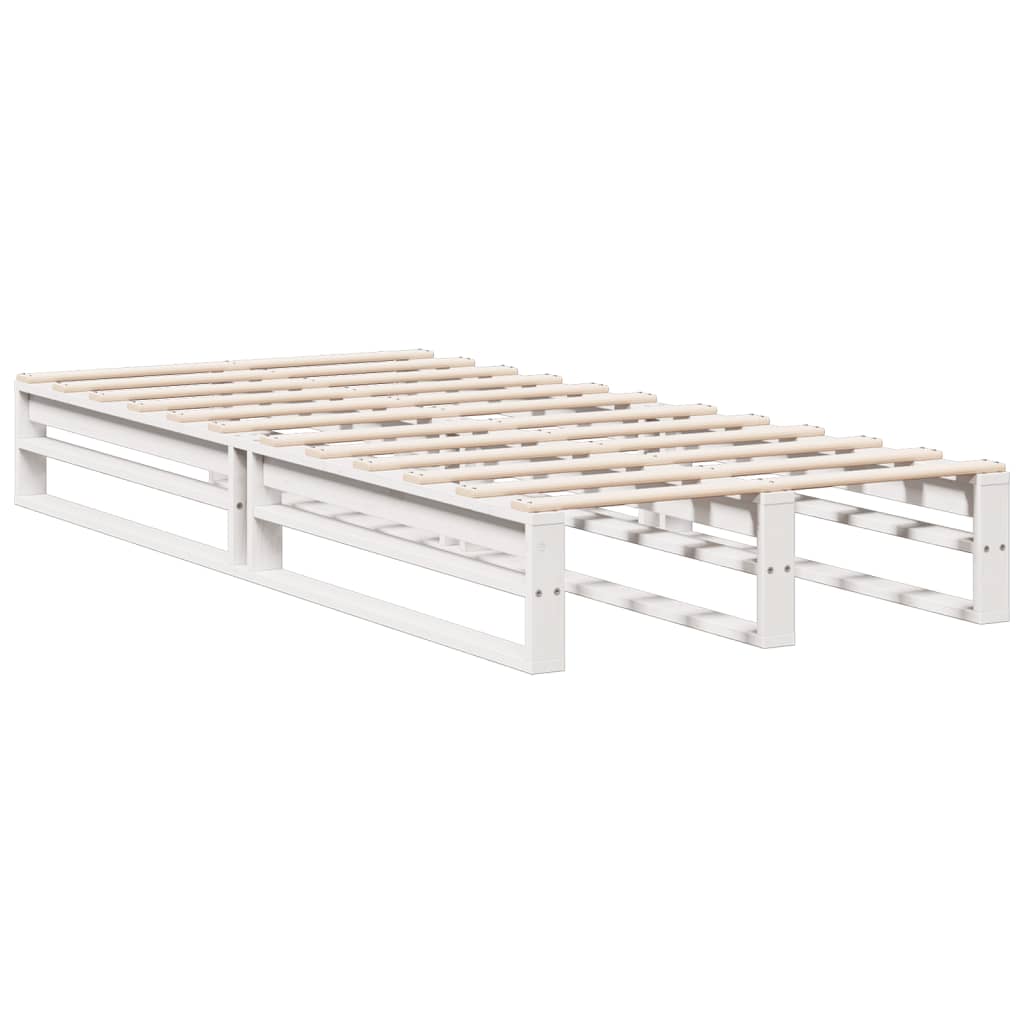 Säng Med Bokhylla Utan Madrass 90X190Cm Massiv Furu