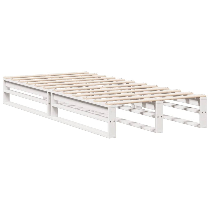 Säng Med Bokhylla Utan Madrass 90X190Cm Massiv Furu