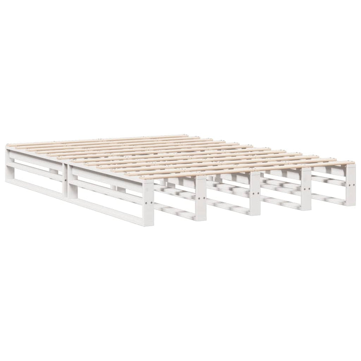 Säng Med Bokhylla Utan Madrass 140X190Cm Massiv Furu