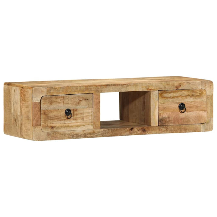 Vägghängt Tv-Skåp 100X32X25 Cm Massivt Trä Grov Mango