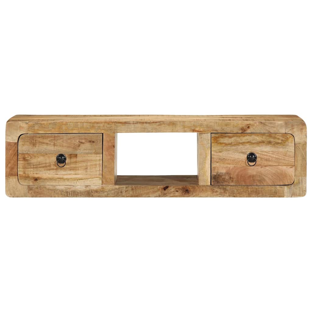 Vägghängt Tv-Skåp 100X32X25 Cm Massivt Trä Grov Mango