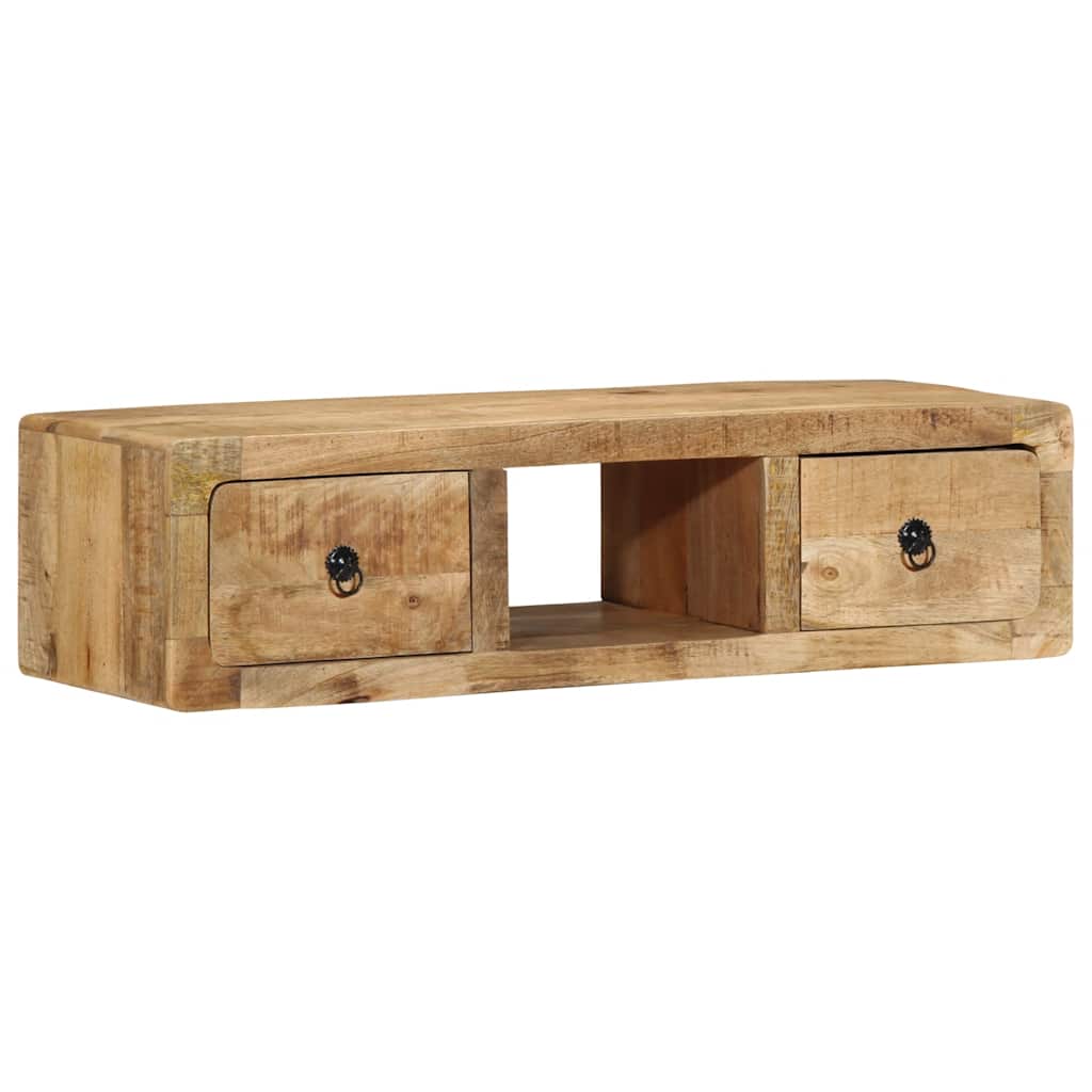 Vägghängt Tv-Skåp 100X32X25 Cm Massivt Trä Grov Mango