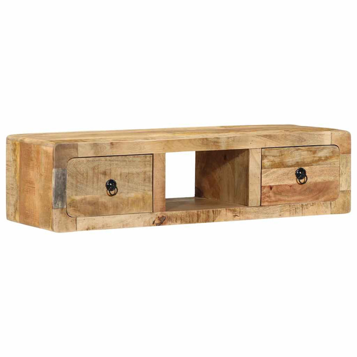 Vägghängt Tv-Skåp 100X32X25 Cm Massivt Trä Grov Mango