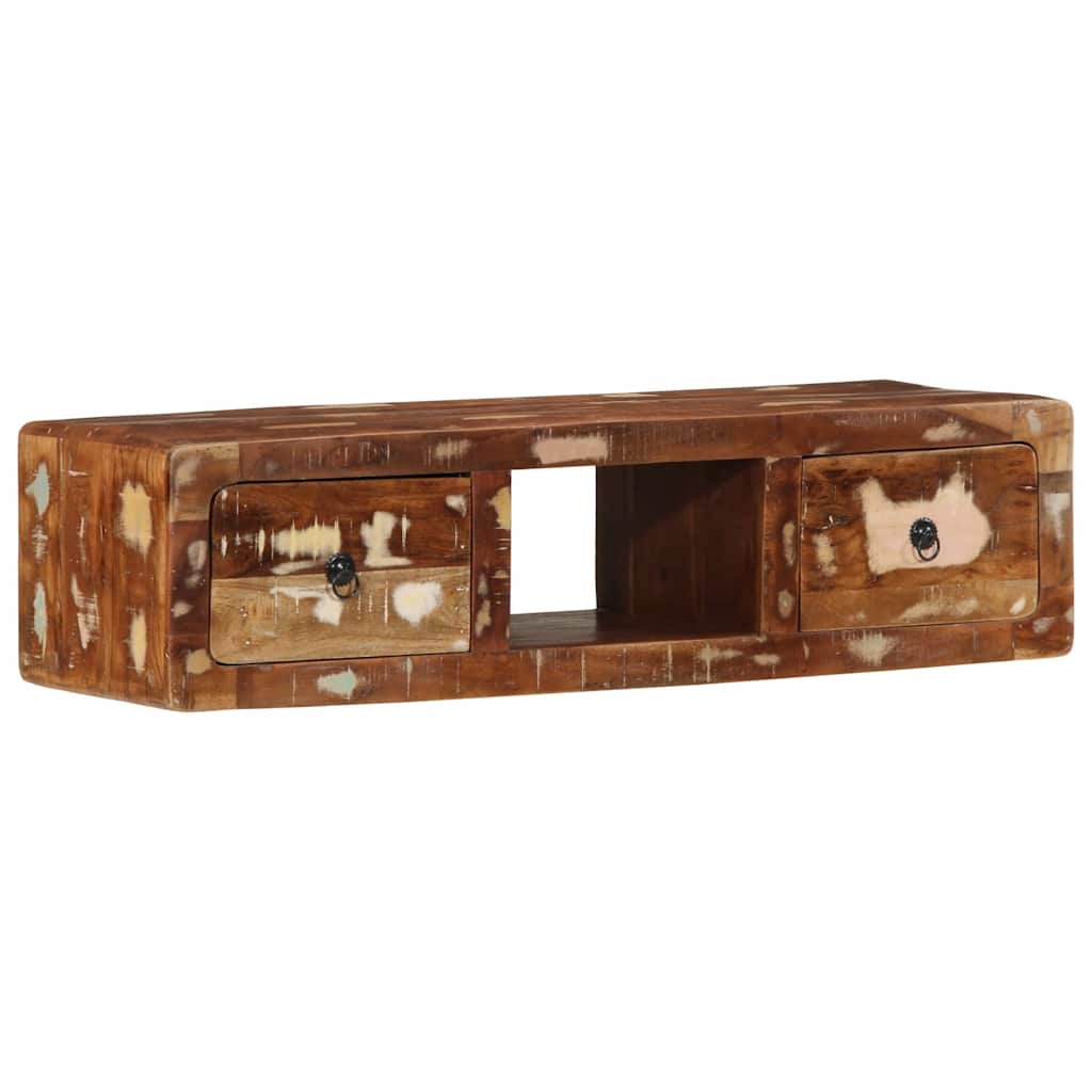 Vägghängt Tv-Skåp 100X32X25 Cm Massivt Trä Grov Mango