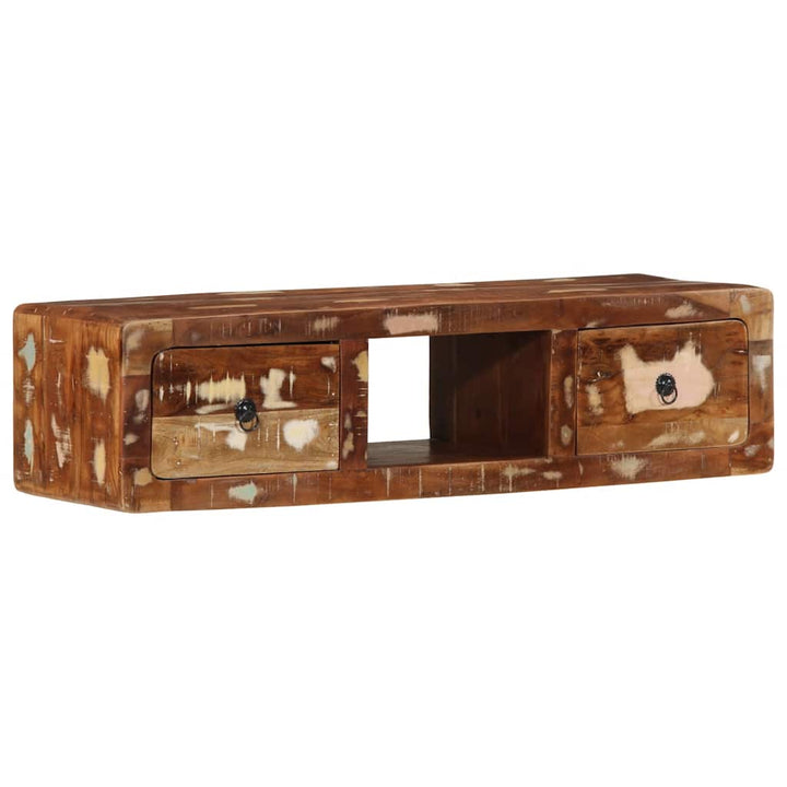 Vägghängt Tv-Skåp 100X32X25 Cm Massivt Trä Grov Mango