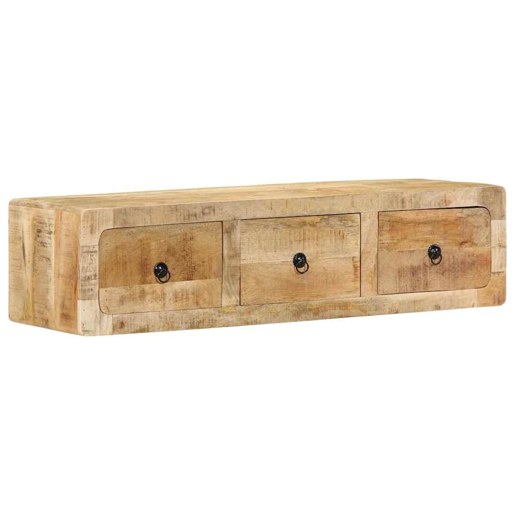 Vägghängt Tv-Skåp 100X32X25 Cm Massivt Trä Grov Mango