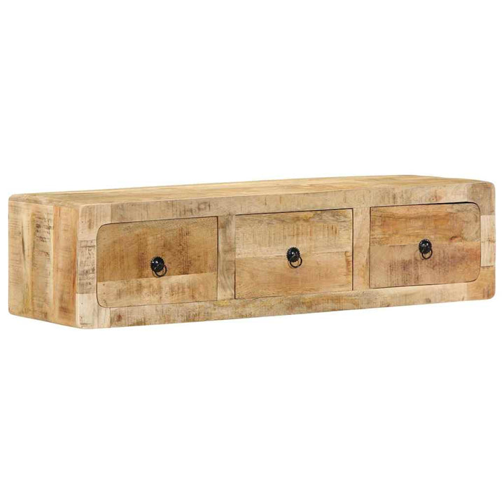 Vägghängt Tv-Skåp 100X32X25 Cm Massivt Trä Grov Mango