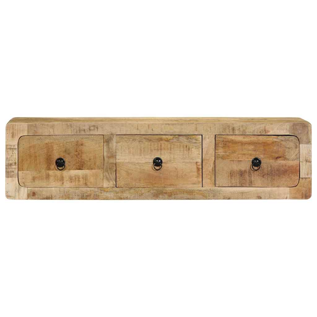 Vägghängt Tv-Skåp 100X32X25 Cm Massivt Trä Grov Mango