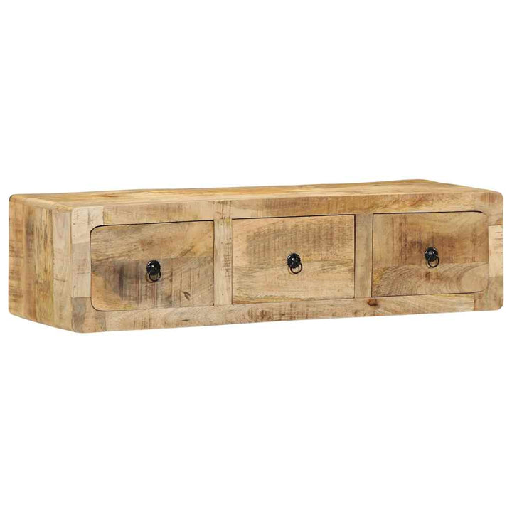 Vägghängt Tv-Skåp 100X32X25 Cm Massivt Trä Grov Mango