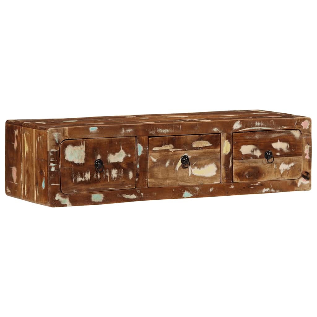Vägghängt Tv-Skåp 100X32X25 Cm Massivt Trä Grov Mango