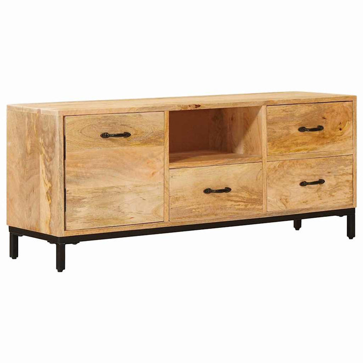 Tv-Bänkar Med Låda Brun 110 X 30 X 46 Cm Massivt Mangoträ
