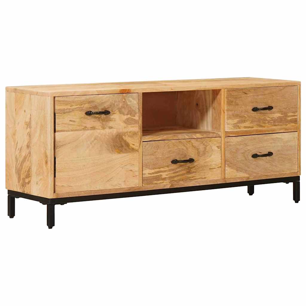 Tv-Bänkar Med Låda Brun 110 X 30 X 46 Cm Massivt Mangoträ
