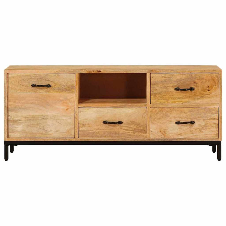 Tv-Bänkar Med Låda Brun 110 X 30 X 46 Cm Massivt Mangoträ
