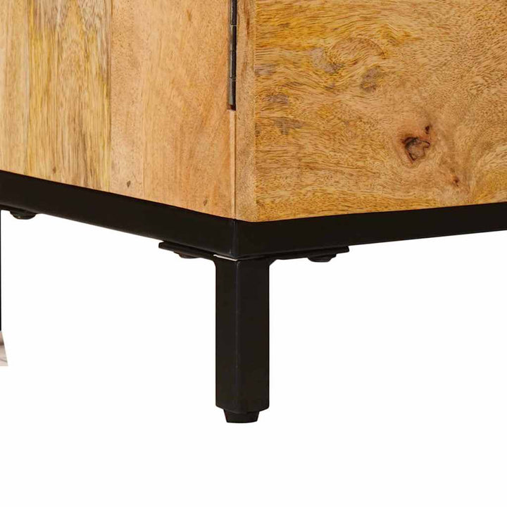 Förvaringsskåp Med Hylla Brun 110 X 30 X 40 Cm Massivt Mangoträ