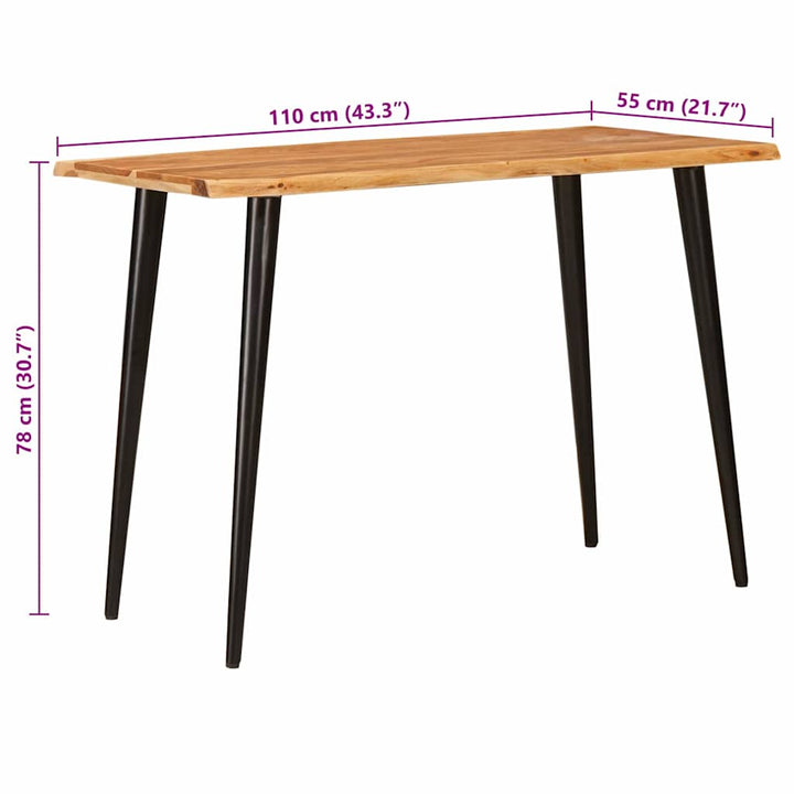 Matbord Brun Och Svart 110 X 55 X 78 Cm Massivt Mangoträ