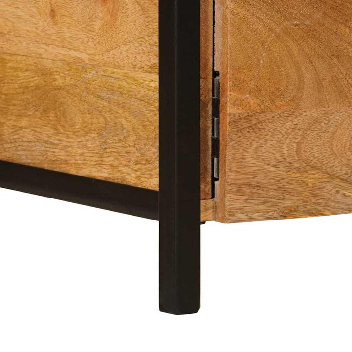 Förvaringsskåp Med Låda Brun 110 X 30 X 40 Cm Massivt Mangoträ