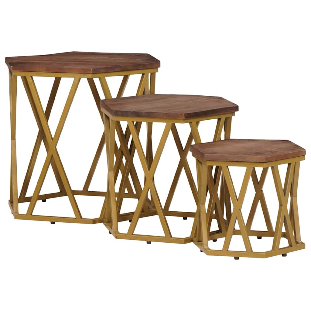Soffbord Brun 55 X 55 X 50 Cm Massivt Mangoträ