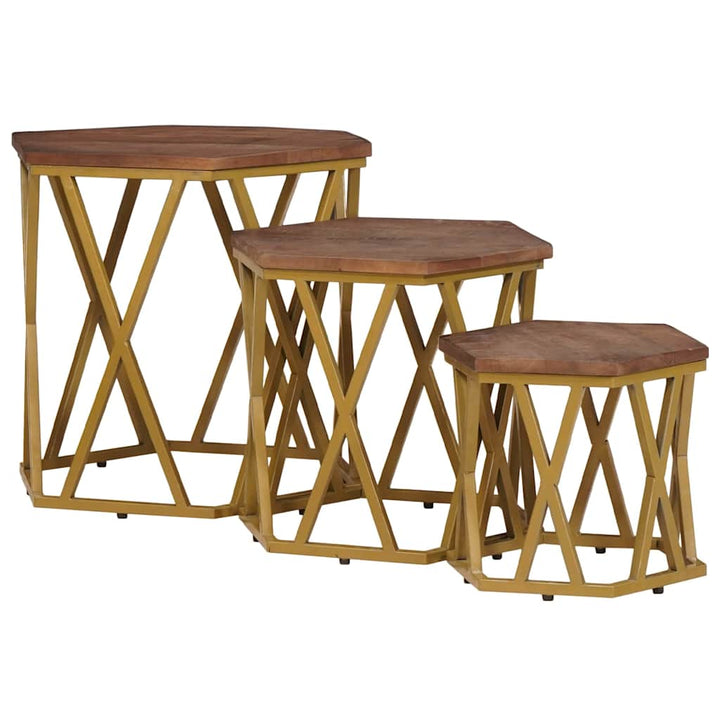Soffbord Brun 55 X 55 X 50 Cm Massivt Mangoträ