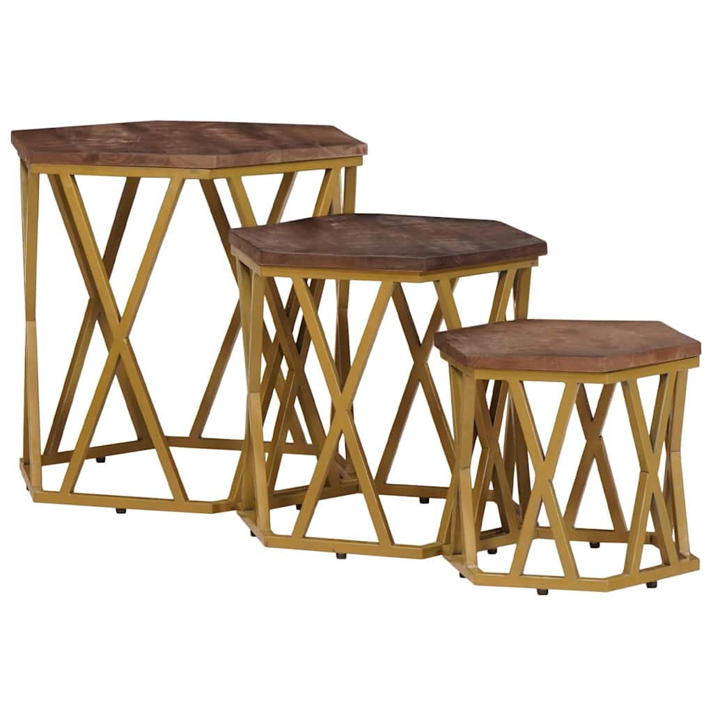 Soffbord Brun 55 X 55 X 50 Cm Massivt Mangoträ