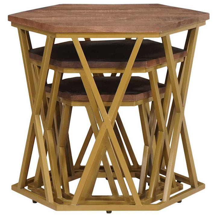Soffbord Brun 55 X 55 X 50 Cm Massivt Mangoträ