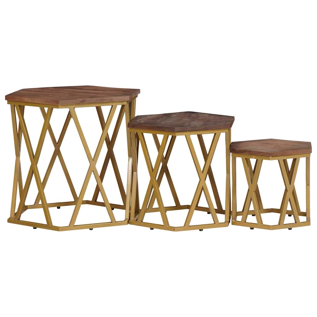 Soffbord Brun 55 X 55 X 50 Cm Massivt Mangoträ