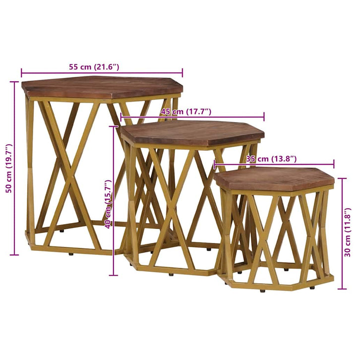 Soffbord Brun 55 X 55 X 50 Cm Massivt Mangoträ
