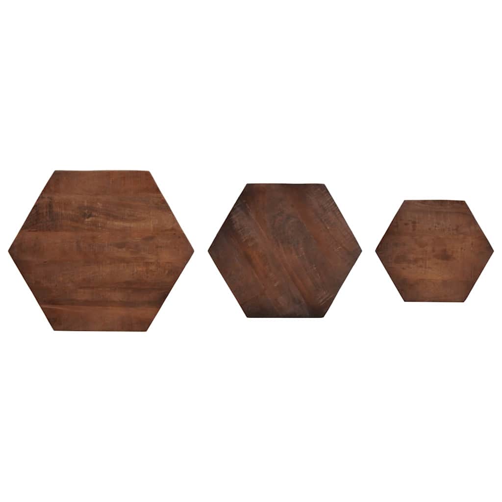 Soffbord Brun 55 X 55 X 50 Cm Massivt Mangoträ