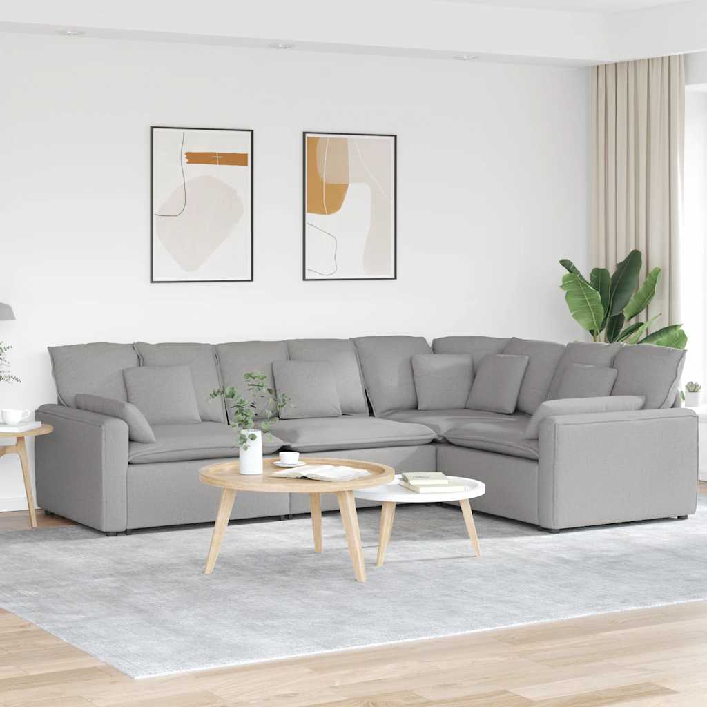 Modulsoffa Med Kuddar Tyg Jeans Blå