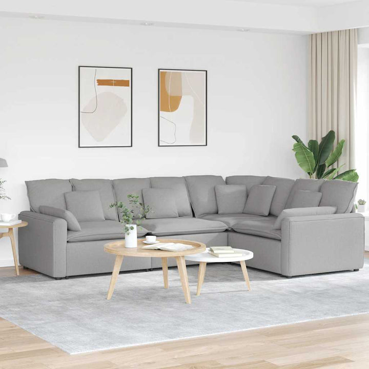 Modulsoffa Med Kuddar Tyg Jeans Blå