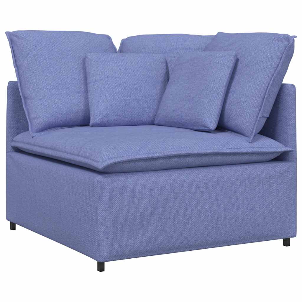 Modulsoffa Med Kuddar Tyg Jeans Blå