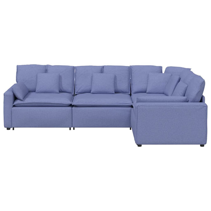 Modulsoffa Med Kuddar Tyg Jeans Blå