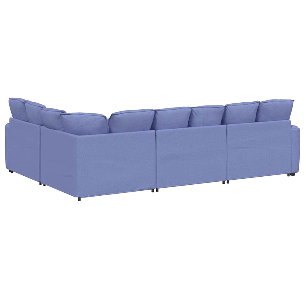 Modulsoffa Med Kuddar Tyg Jeans Blå