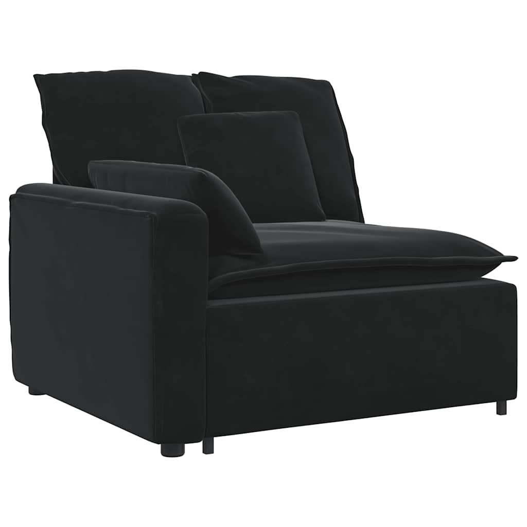 Modulsoffa Med Fotpall Och Dynor Sammet